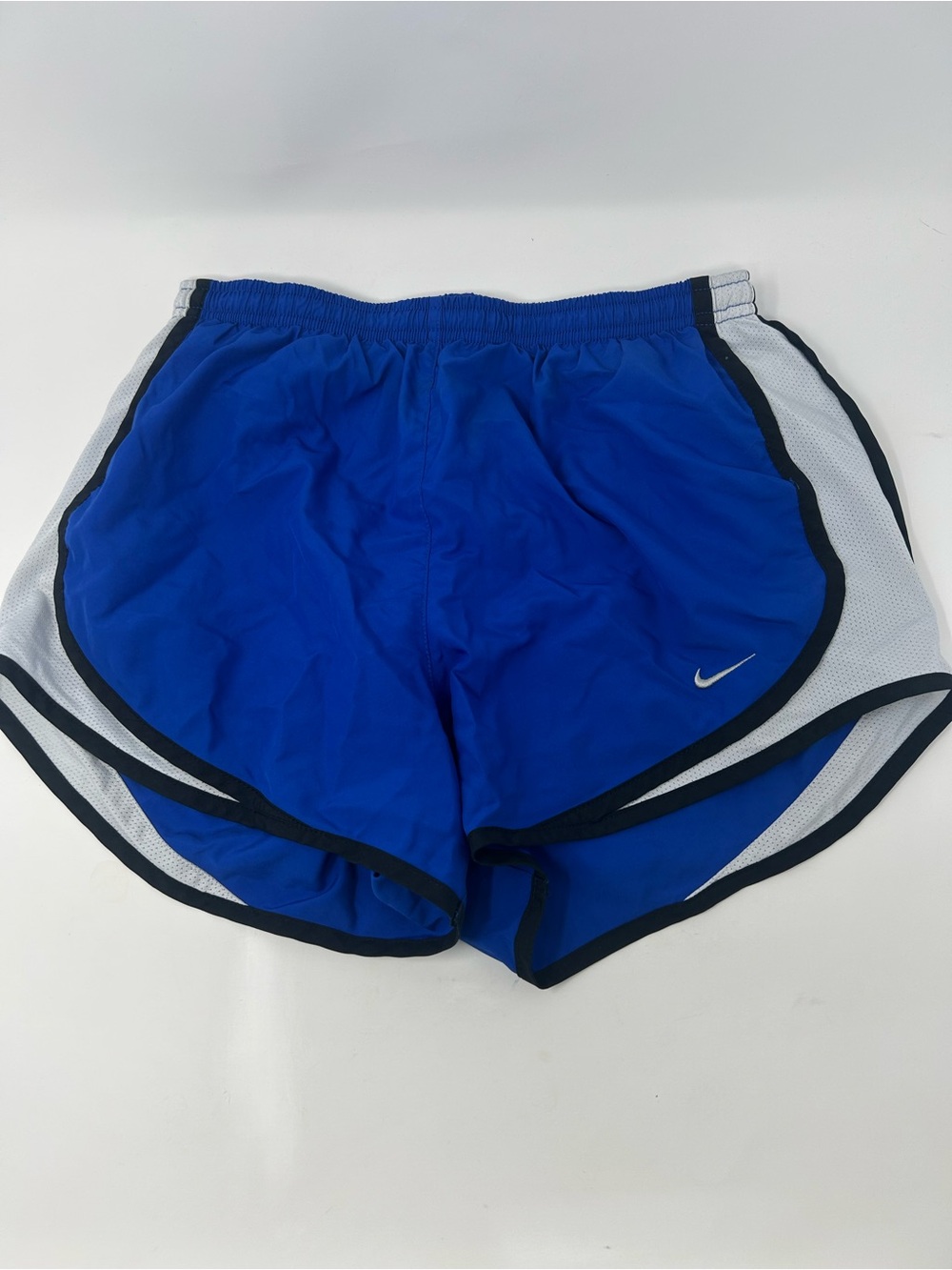 Nike Royal Blue and White Women's Athletic Shorts with Black Trim Dri-Fit R10